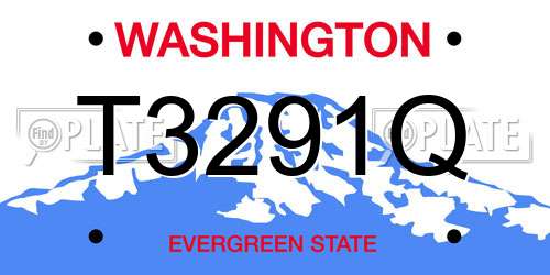 T3291Q Washington License Plate