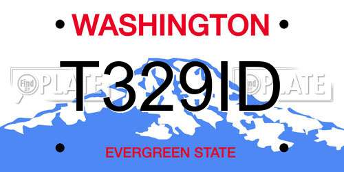T329ID Washington License Plate