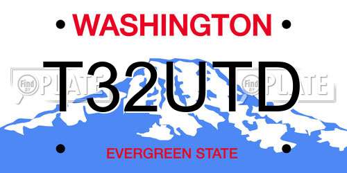 T32UTD Washington License Plate