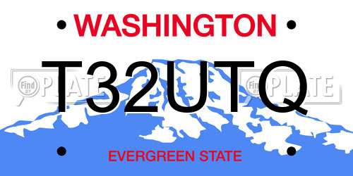 T32UTQ Washington License Plate