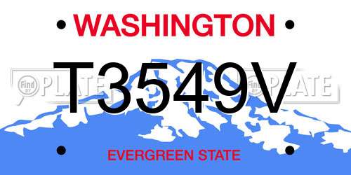 T3549V Washington License Plate
