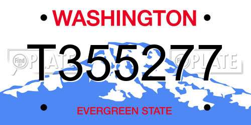 T355277 Washington License Plate