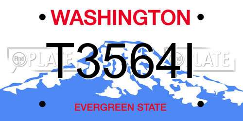 T3564I Washington License Plate
