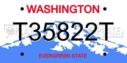 T35822T Washington License Plate