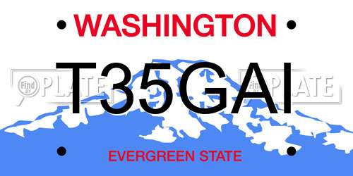 T35GAI Washington License Plate