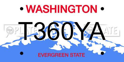 T360YA Washington License Plate