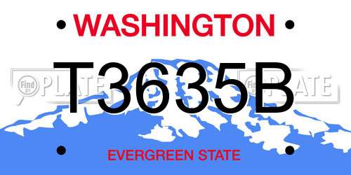 T3635B Washington License Plate