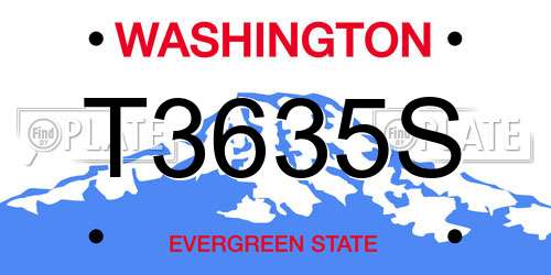 T3635S Washington License Plate