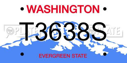 T3638S Washington License Plate