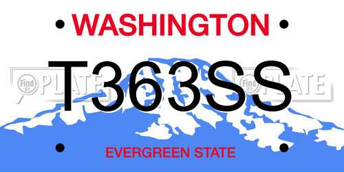 T363SS Washington License Plate