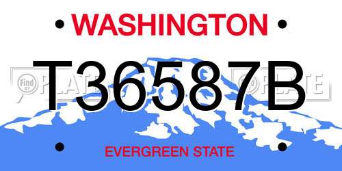 T36587B Washington License Plate