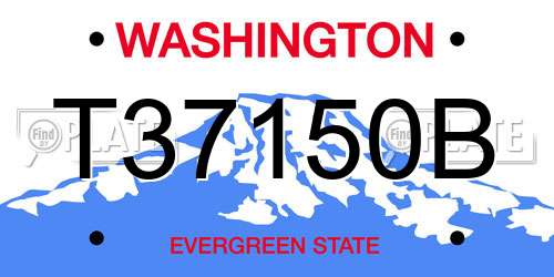 T37150B Washington License Plate