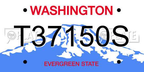 T37150S Washington License Plate