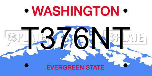 T376NT Washington License Plate