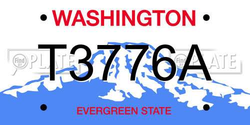 T3776A Washington License Plate
