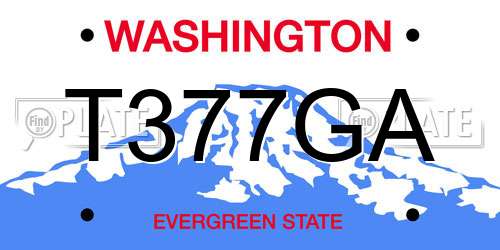 T377GA Washington License Plate