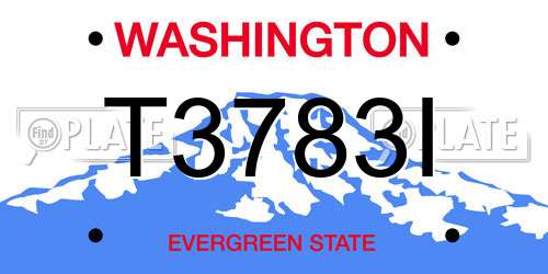 T3783I Washington License Plate