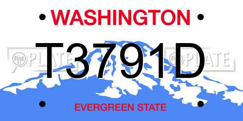 T3791D Washington License Plate