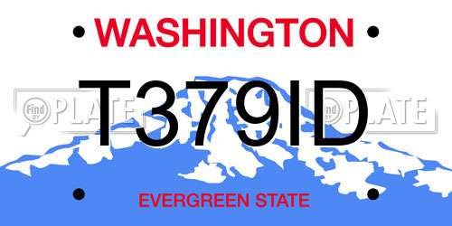 T379ID Washington License Plate