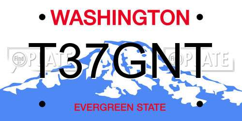 T37GNT Washington License Plate