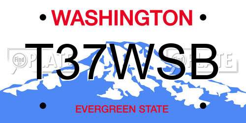 T37WSB Washington License Plate