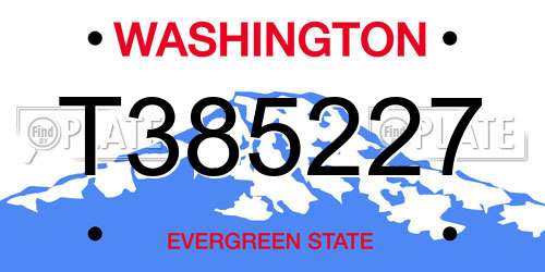 T385227 Washington License Plate