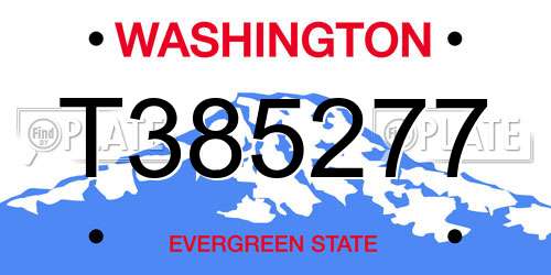 T385277 Washington License Plate