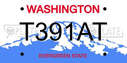T391AT Washington License Plate