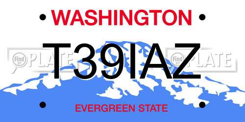 T39IAZ Washington License Plate