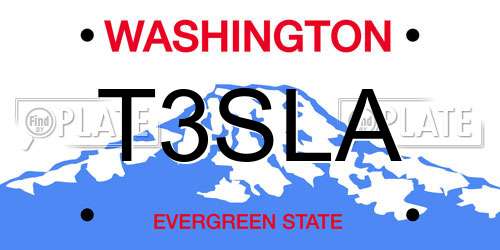 T3SLA Washington License Plate