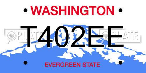 T402EE Washington License Plate