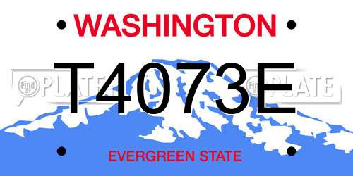 T4073E Washington License Plate