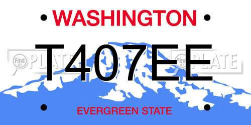 T407EE Washington License Plate