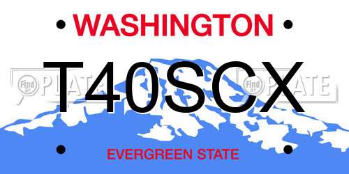 T40SCX Washington License Plate