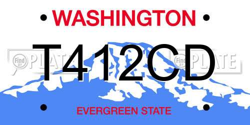 T412CD Washington License Plate