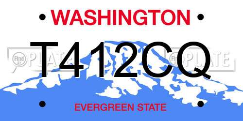 T412CQ Washington License Plate