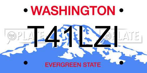 T41LZI Washington License Plate