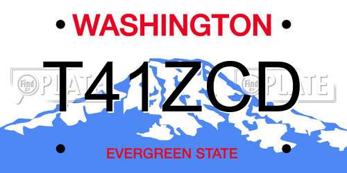 T41ZCD Washington License Plate