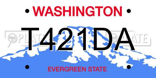 T421DA Washington License Plate