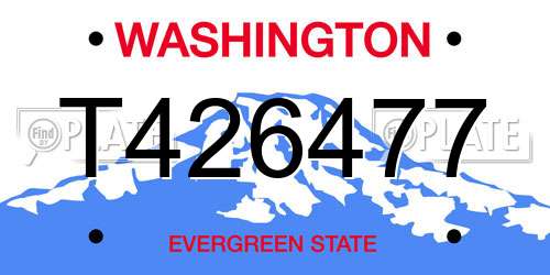 T426477 Washington License Plate