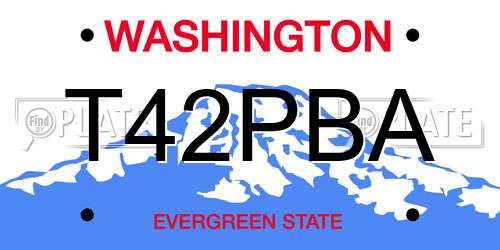 T42PBA Washington License Plate
