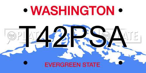 T42PSA Washington License Plate