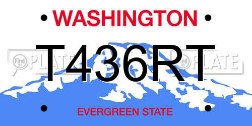 T436RT Washington License Plate