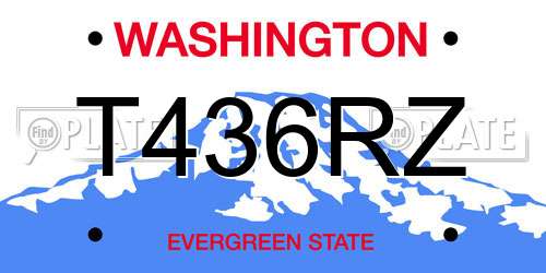T436RZ Washington License Plate