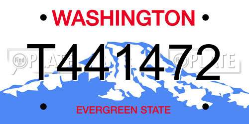 T441472 Washington License Plate