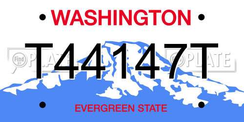 T44147T Washington License Plate