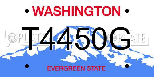 T4450G Washington License Plate