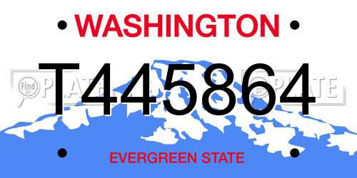 T445864 Washington License Plate