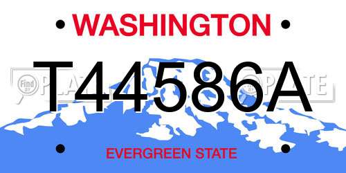 T44586A Washington License Plate