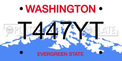 T447YT Washington License Plate